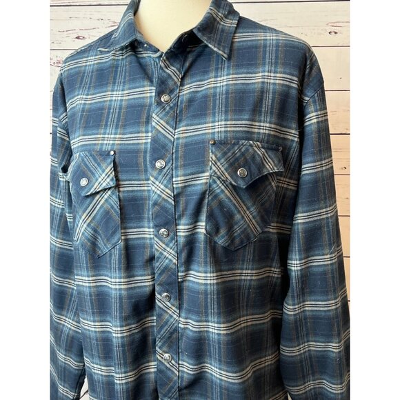 Kuhl flannel shirt size Large Mens Plaid Pearl Snap Western Western Flap Pockets - Picture 7 of 12
